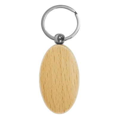 Wood Oval Keychain Thumbnail