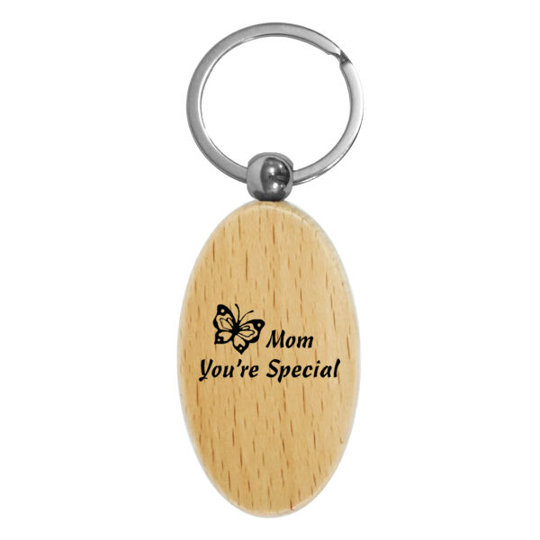 Wood Oval Keychain Thumbnail