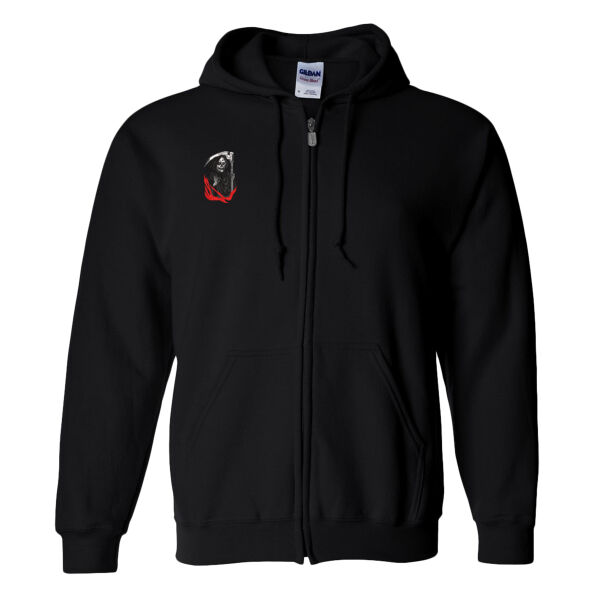Grim Reaper Embroidery Full Zip Hoodie Thumbnail