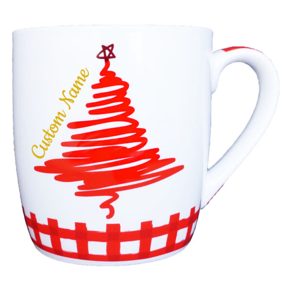 Custom Name Red Christmas Tree Mug Thumbnail
