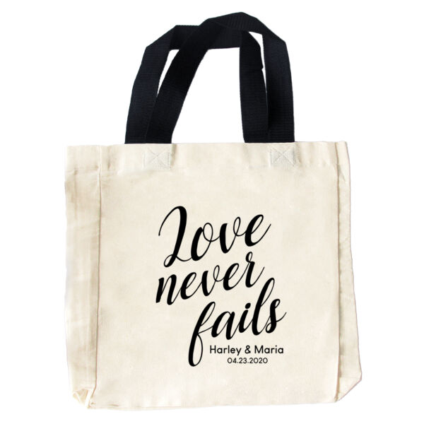 Love Never Fails Tote Bag Wedding Favor Thumbnail