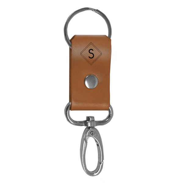 Classy Initial Leather Keychain Thumbnail