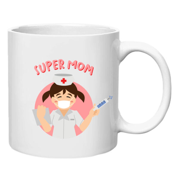 Super Mom Healthcare White Mug Half Body (Fair) Thumbnail