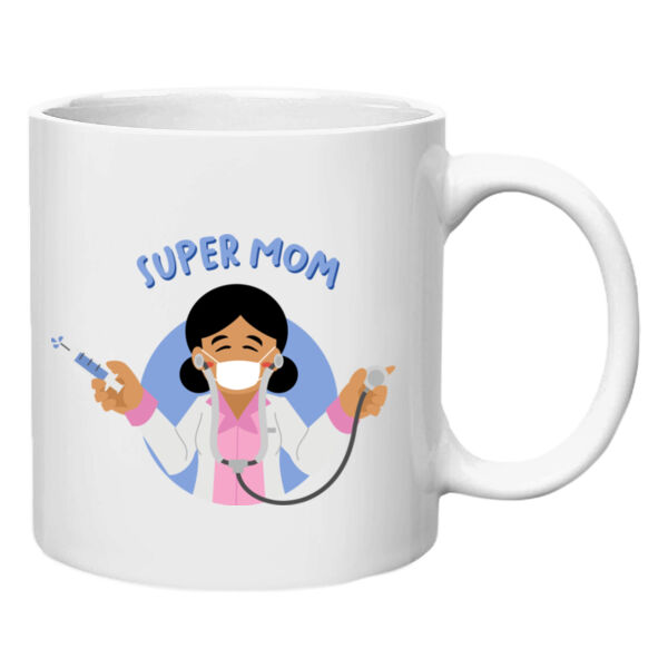 Super Mom Doctor White Mug Half Body (Light) Thumbnail