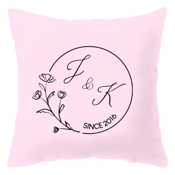 Floral Wreath Couples' Initial Pillow Thumbnail