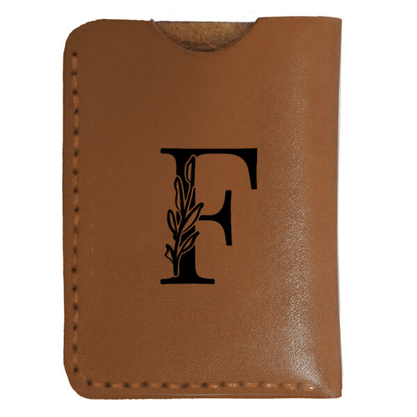 Leaf Monogram Leather Slip-in Card Holder Thumbnail